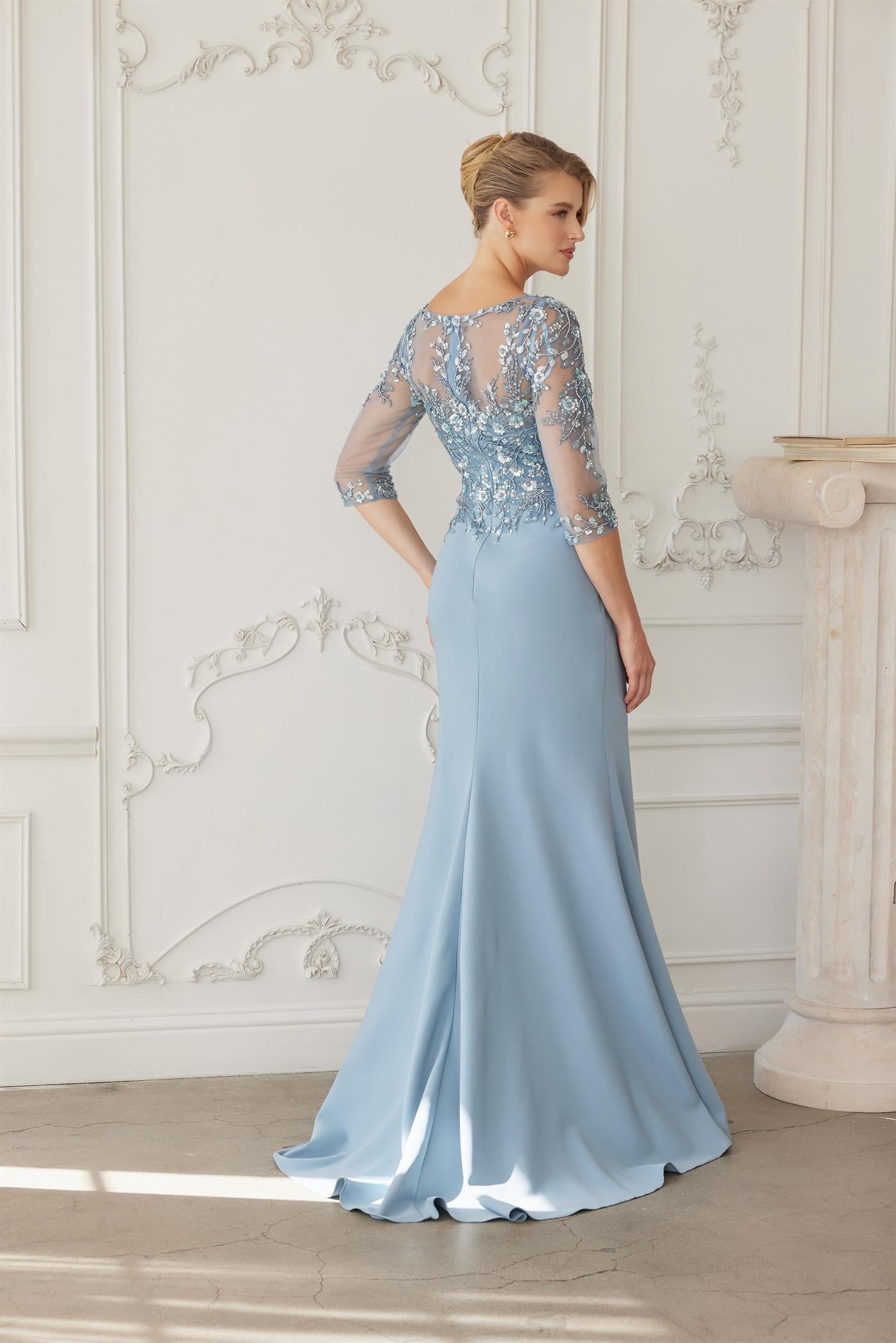 Illusion Floor-Length Lace Formal Sheath/Column Nox Anabel MH159
