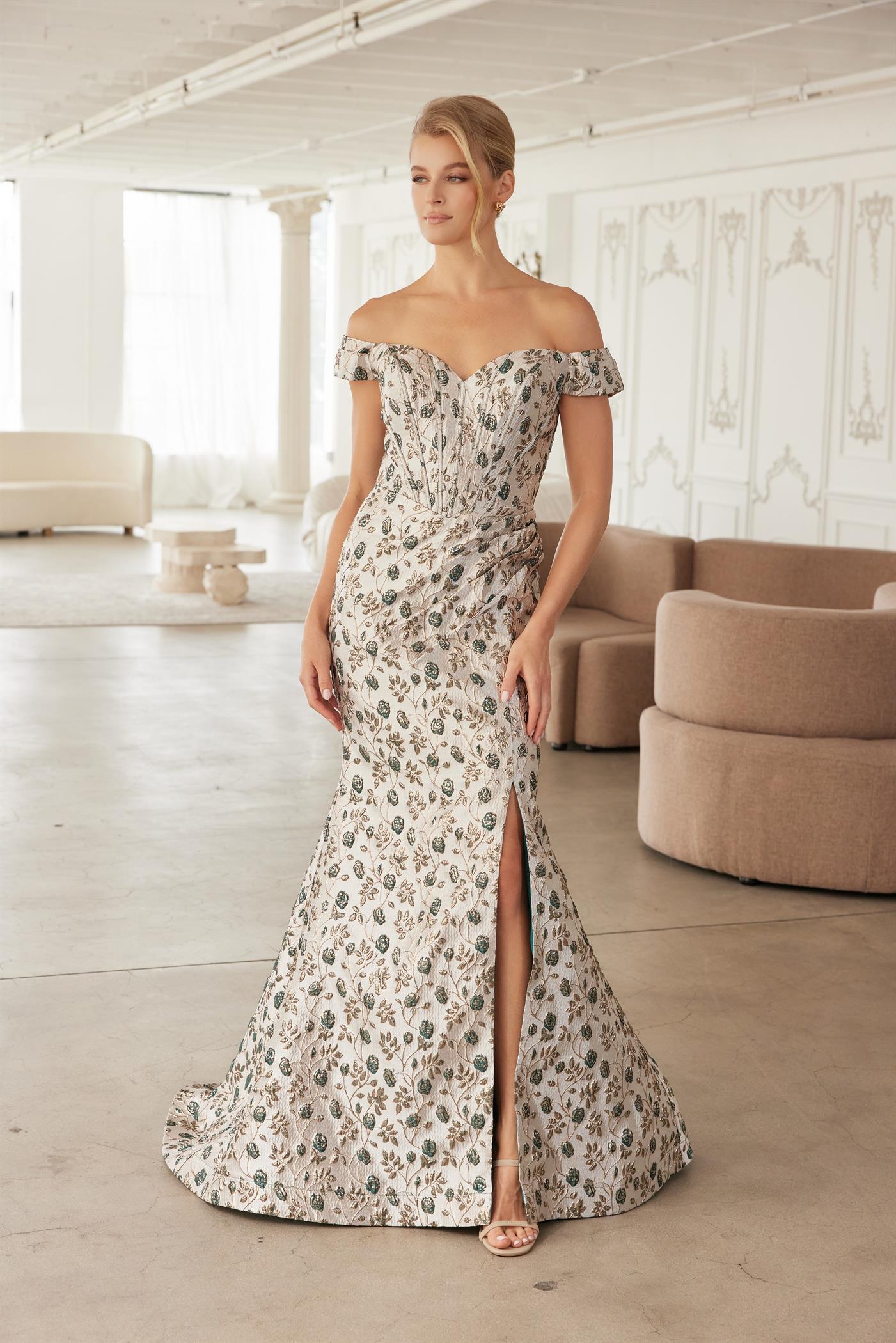 Plus Size Dresses Long Formal Corset Prom Evening Dress Gold/Green