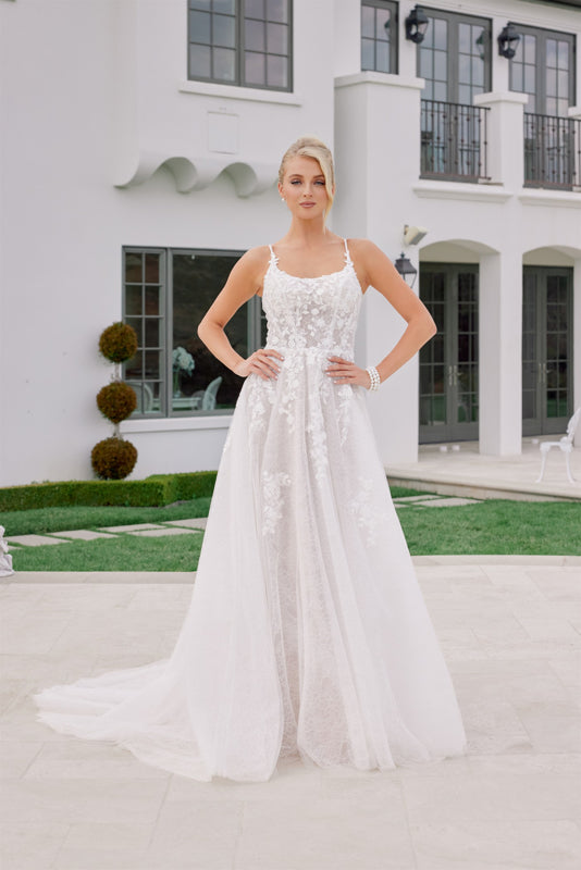 Wedding Dresses Long Lace A Line Wedding Dress Nox Anabel JE1074L White