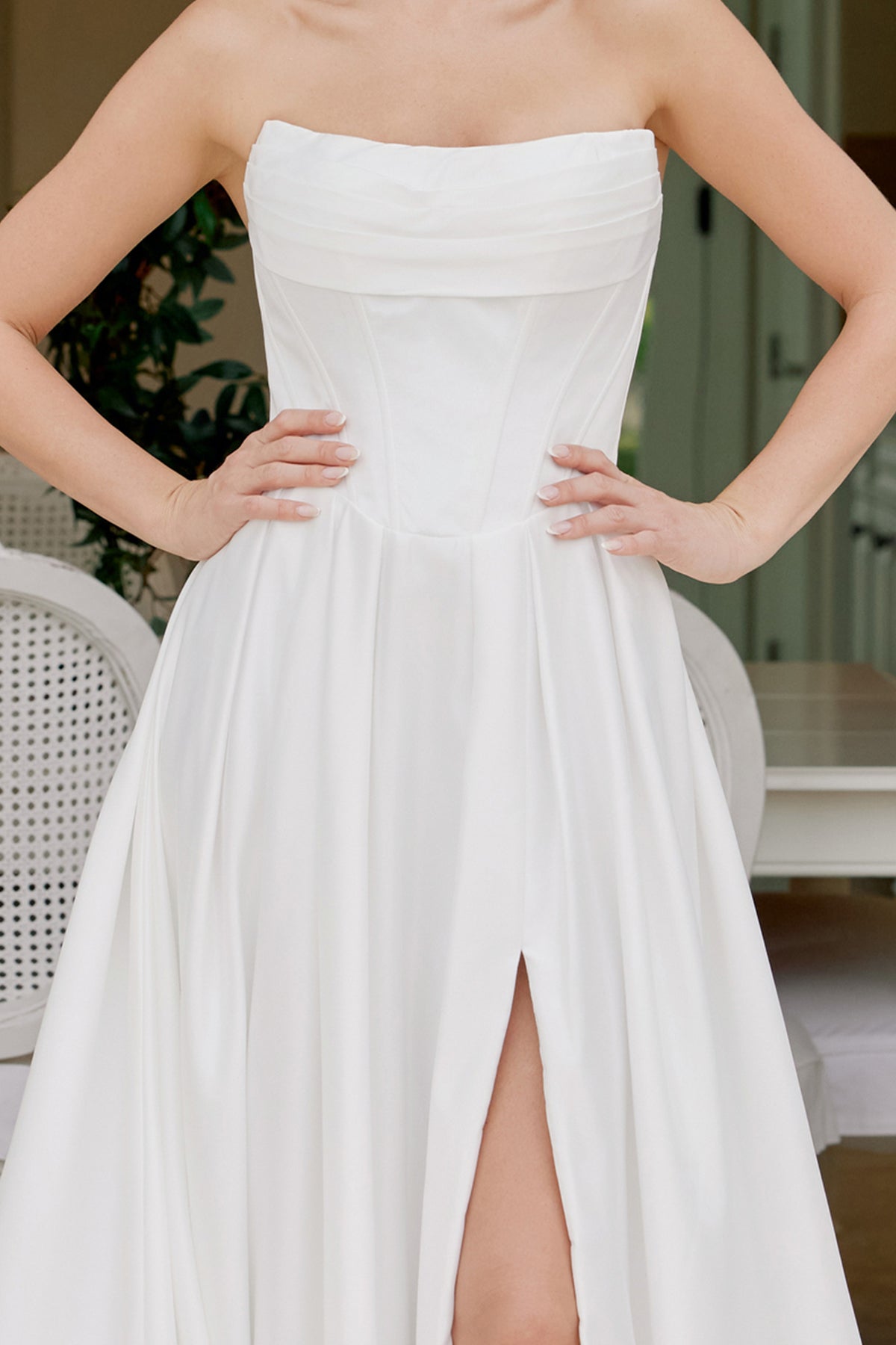 Wedding Dresses Long Pleated A Line Wedding Dress Nox Anabel JE1082 White