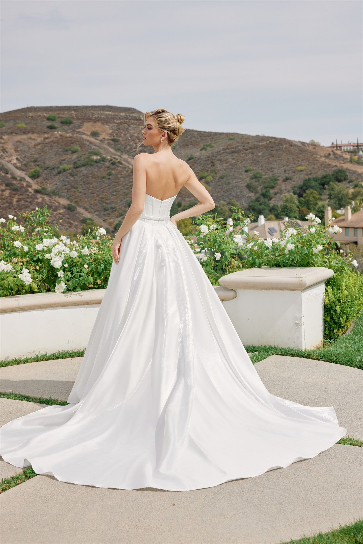 Wedding Dresses A Line Long Pleated Wedding Dress Nox Anabel JE1075 White