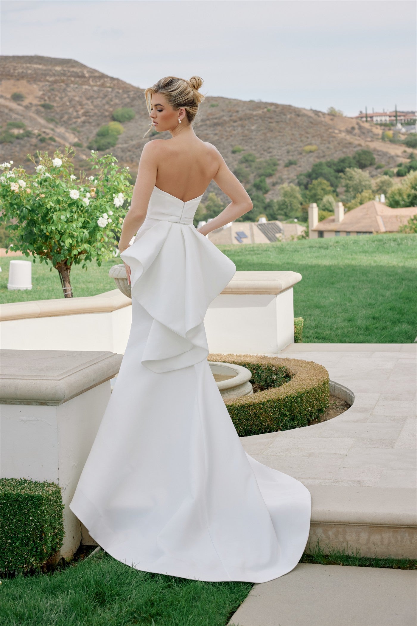 Wedding Dresses Long Pleated Mermaid Wedding Dress Nox Anabel JW1044 White