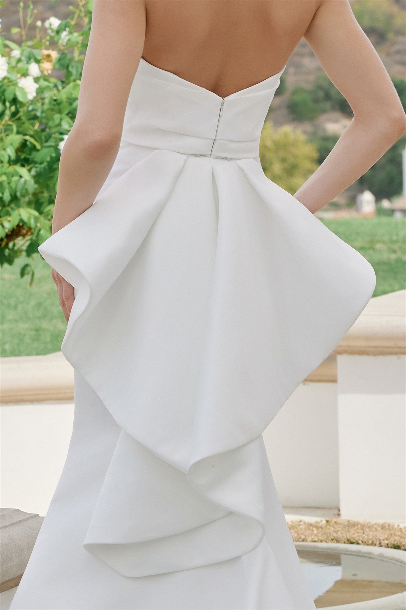 Wedding Dresses Long Pleated Mermaid Wedding Dress Nox Anabel JW1044 White