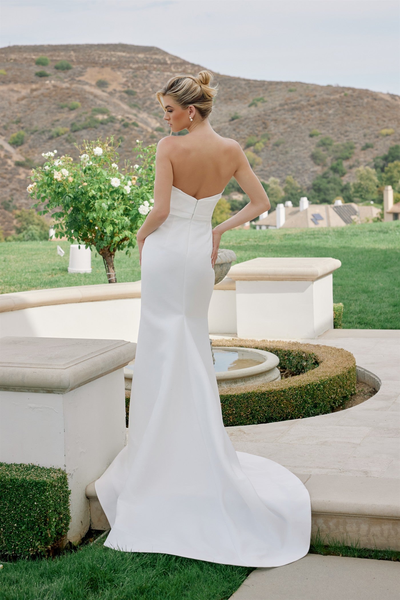 Wedding Dresses Long Pleated Mermaid Wedding Dress Nox Anabel JW1044 White