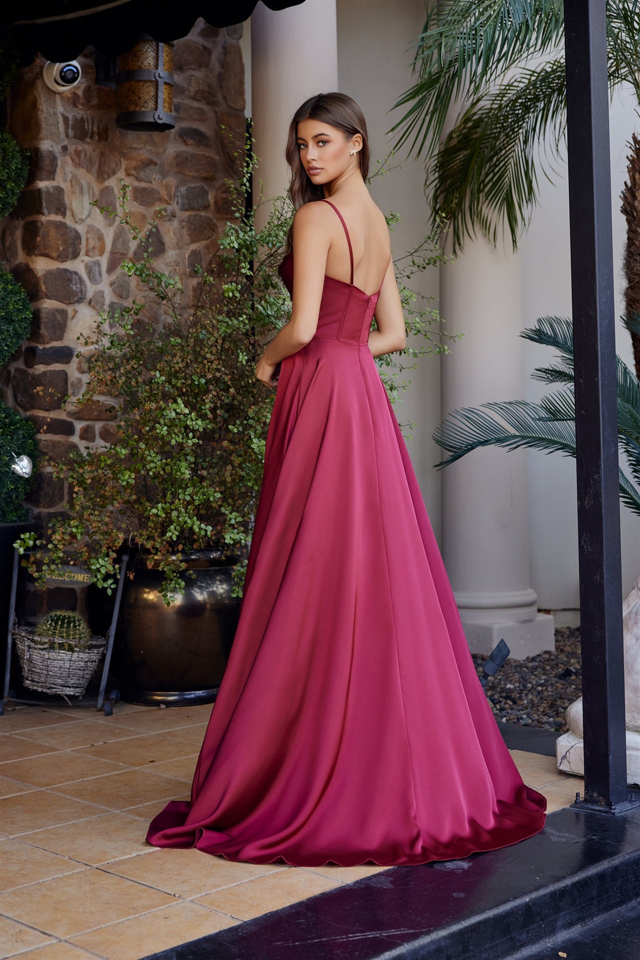 Prom Dresses Long Formal A Line Corset Prom Dress Burgundy
