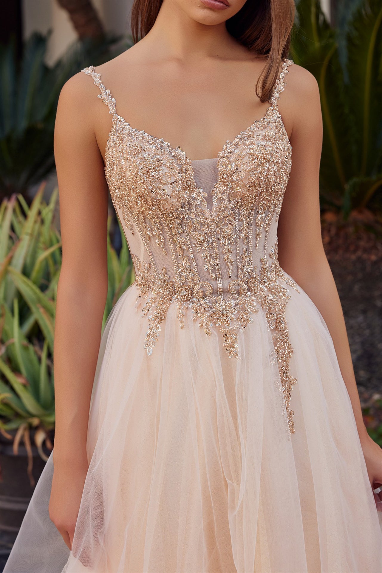Prom Dresses Long Formal Evening Beaded Prom Dress Champagne