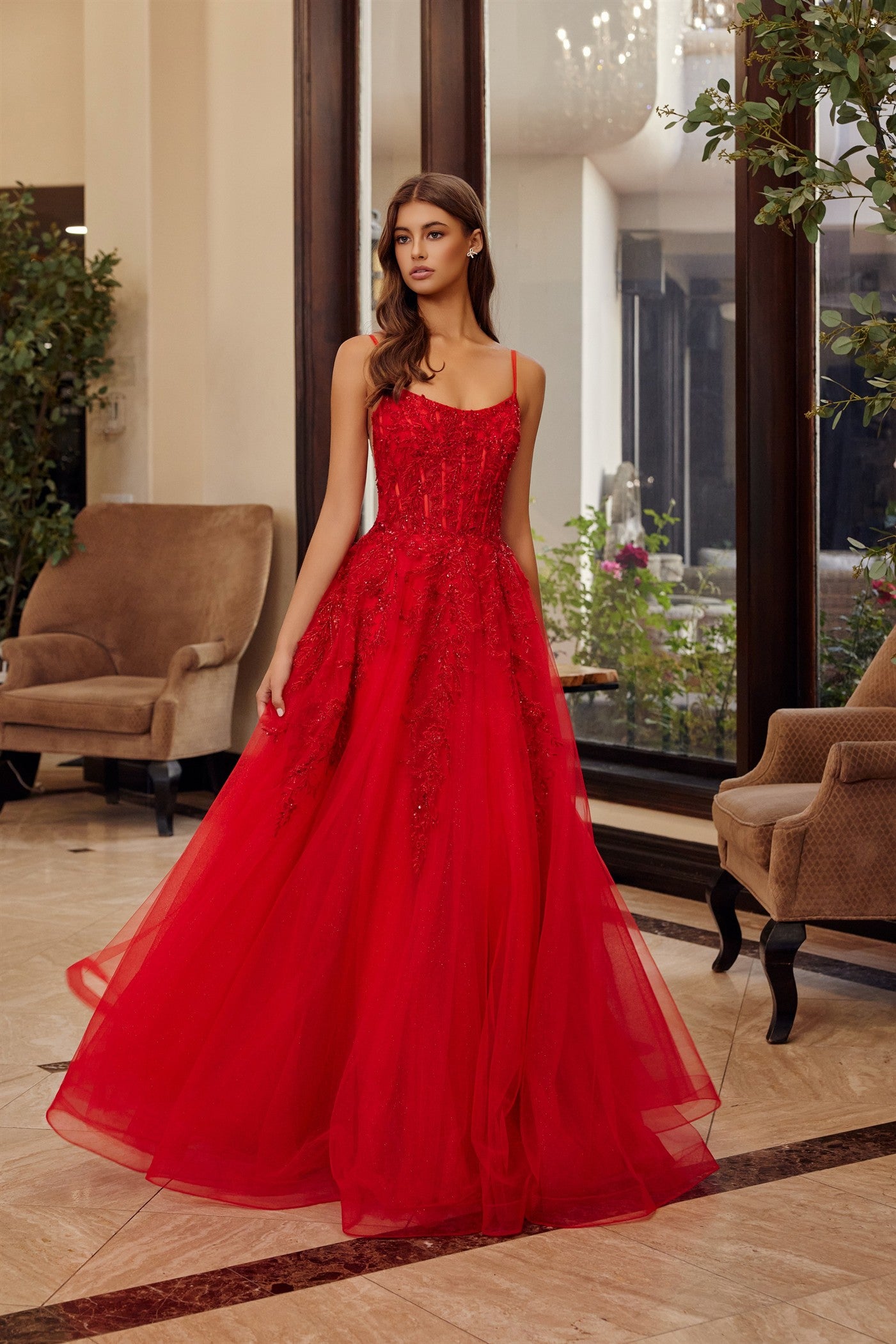 Prom Dresses Long Formal Evening Corset Sequin Prom Dress Red