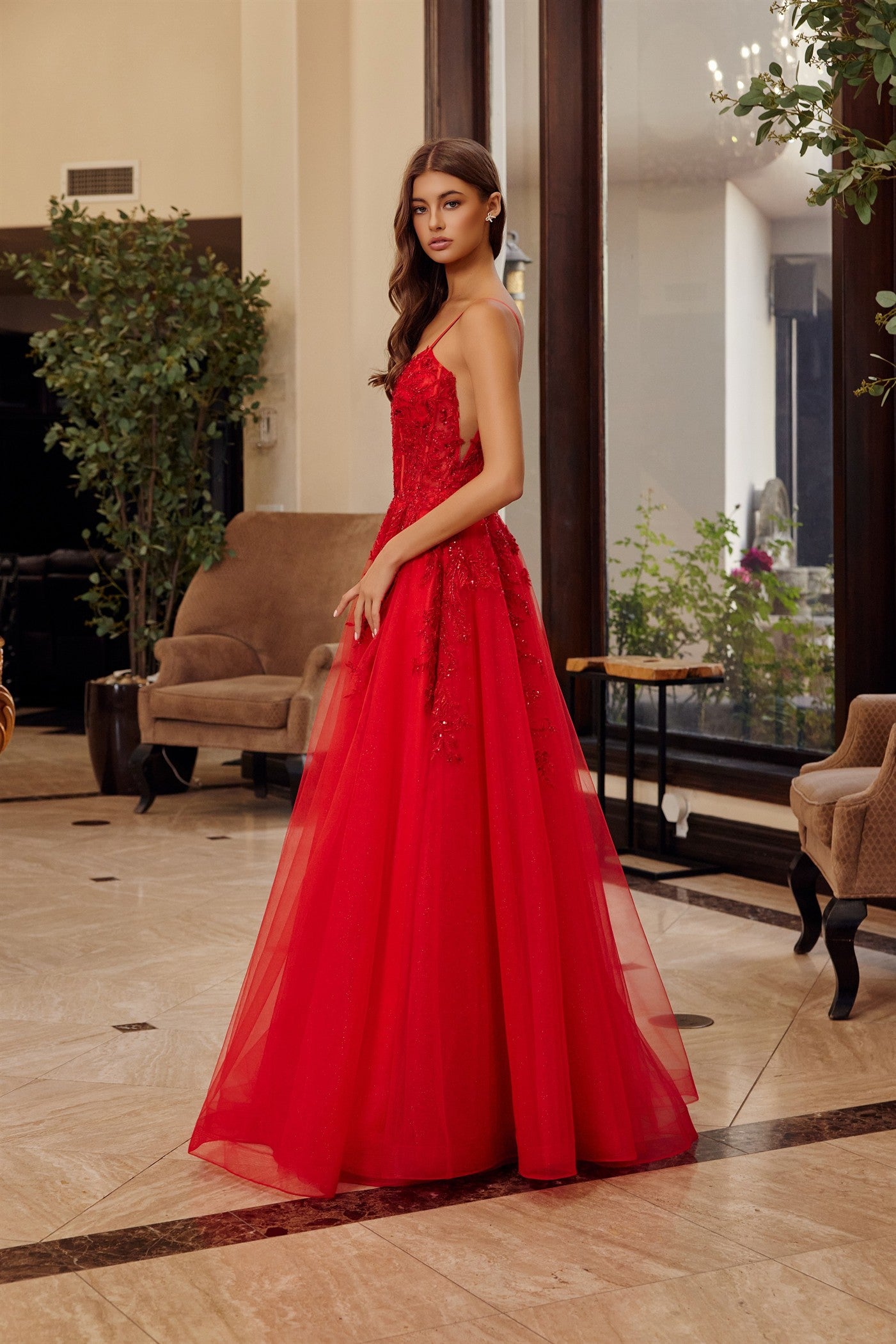 Prom Dresses Long Formal Evening Corset Sequin Prom Dress Red