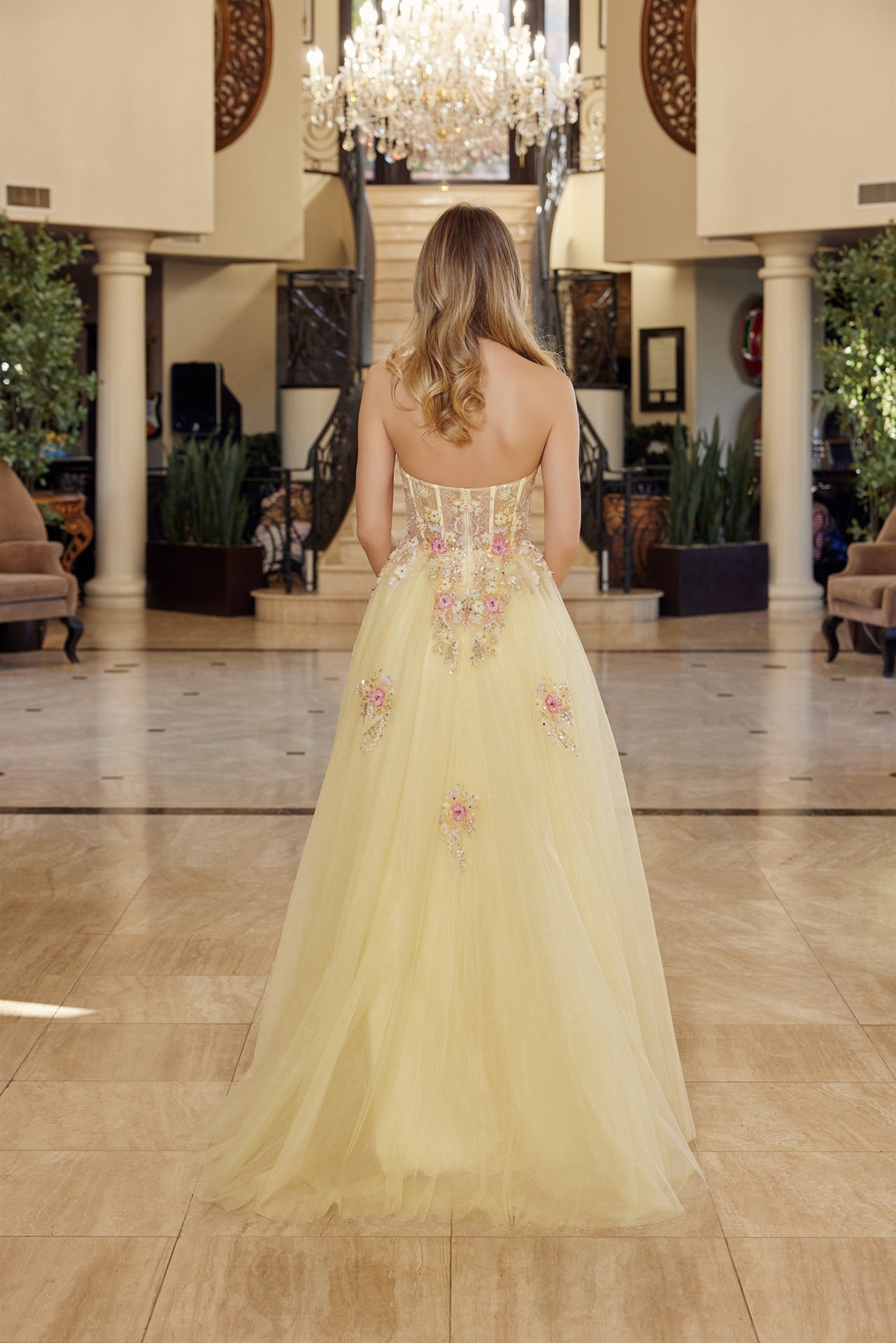 Prom Dresses Long Formal Corset Evening Sequin Prom Dress Yellow