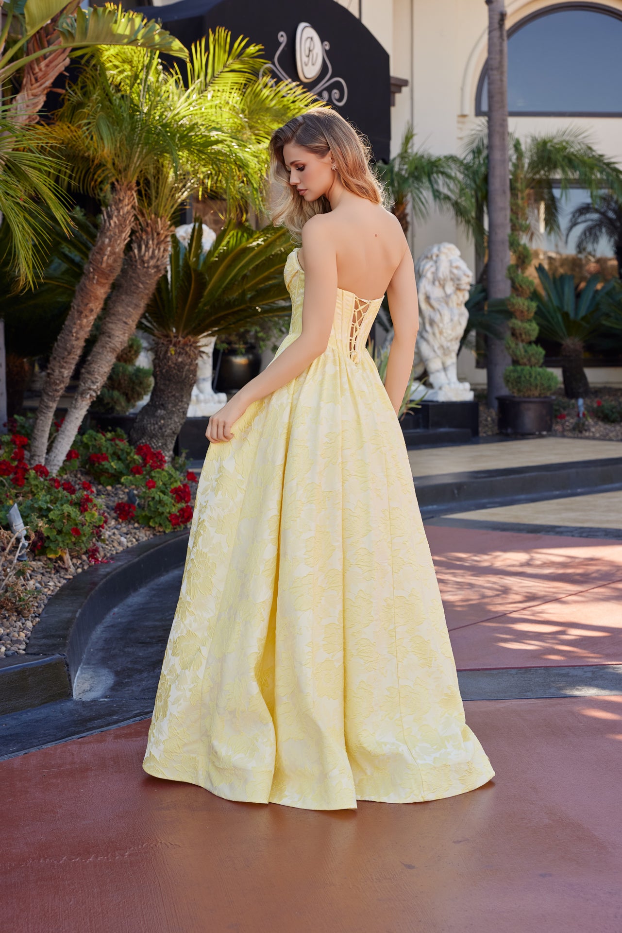 Prom Dresses Long Formal Sequin Corset Prom Dress Yellow
