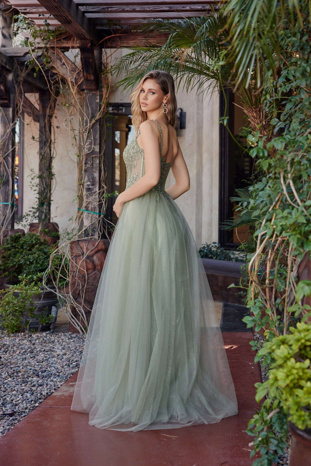 Prom Dresses Long Formal Evening Beaded Prom Dress Greenery