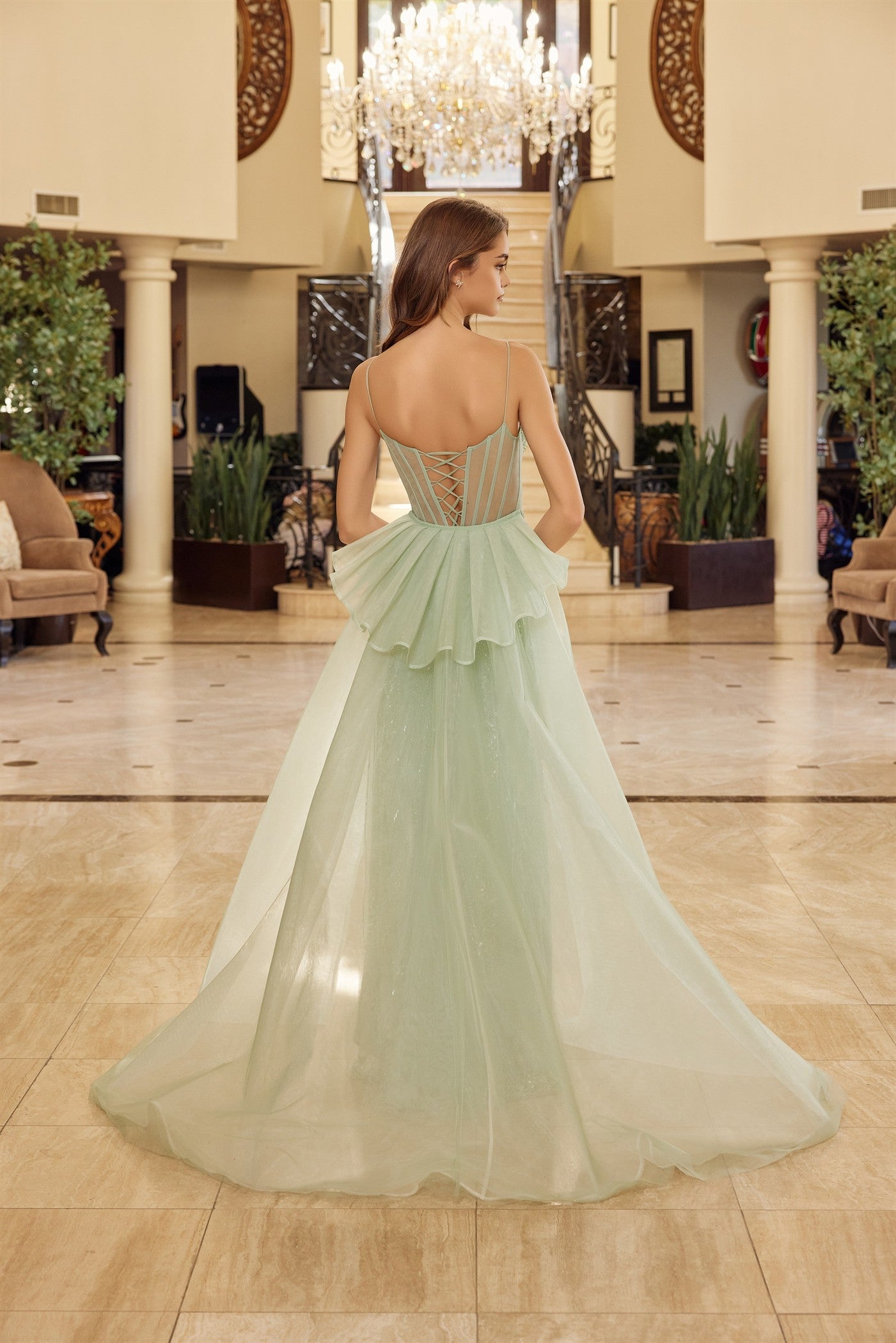 Prom Dresses Long Fitted Formal Beaded Corset Prom Dress Nox Anabel N1763 Sage Green