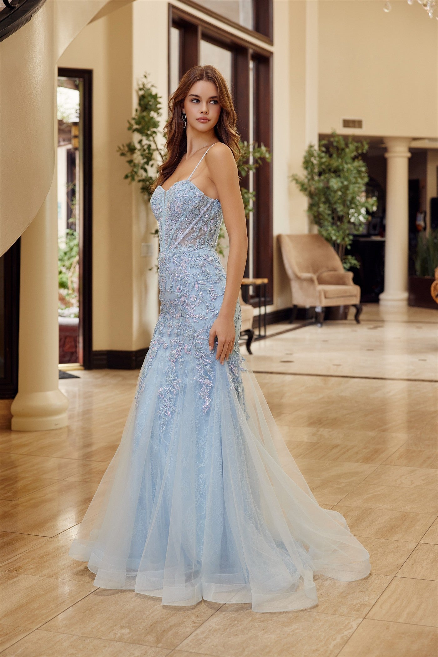 Prom Dresses Long Formal Mermaid Corset Prom Dress Nox Anabel H1874 Blue