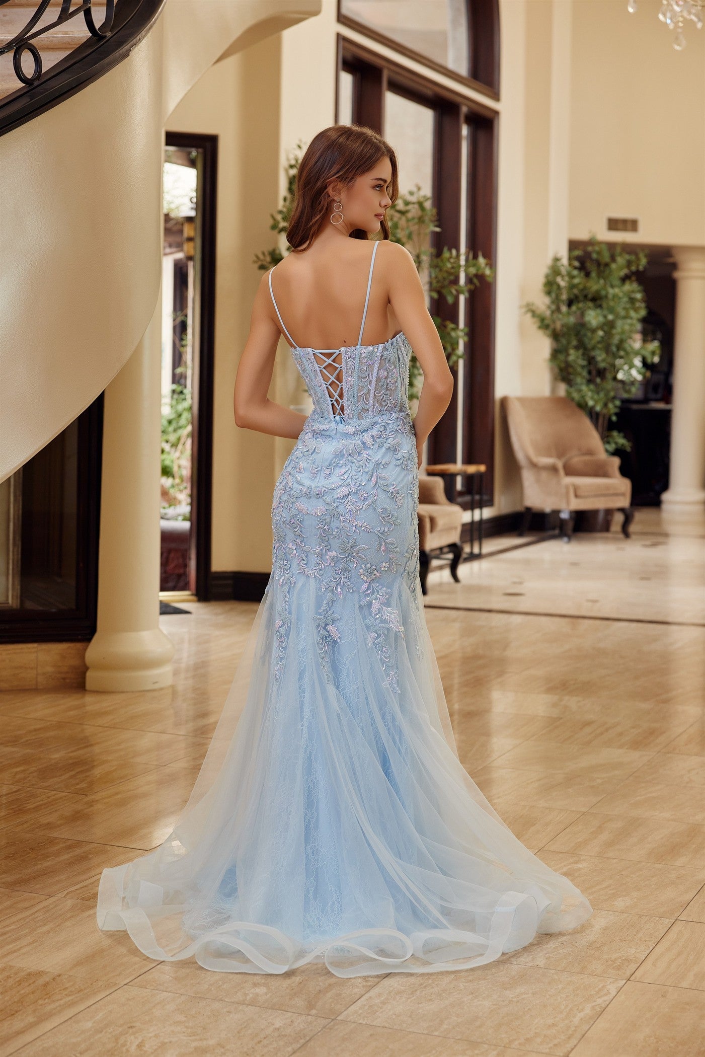 Prom Dresses Long Formal Mermaid Corset Prom Dress Nox Anabel H1874 Blue