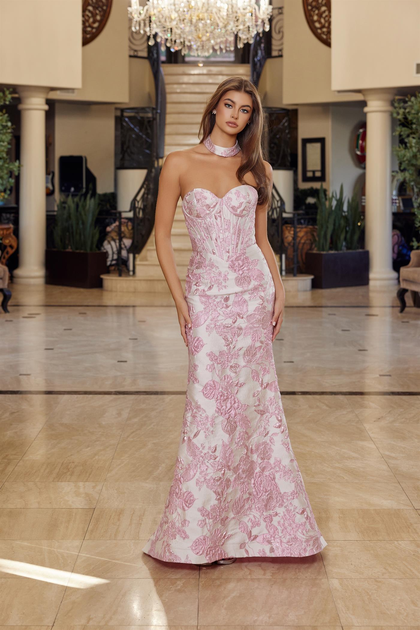 Long Formal Fitted Corset Print Prom Dress Nox Anabel T1922 – The