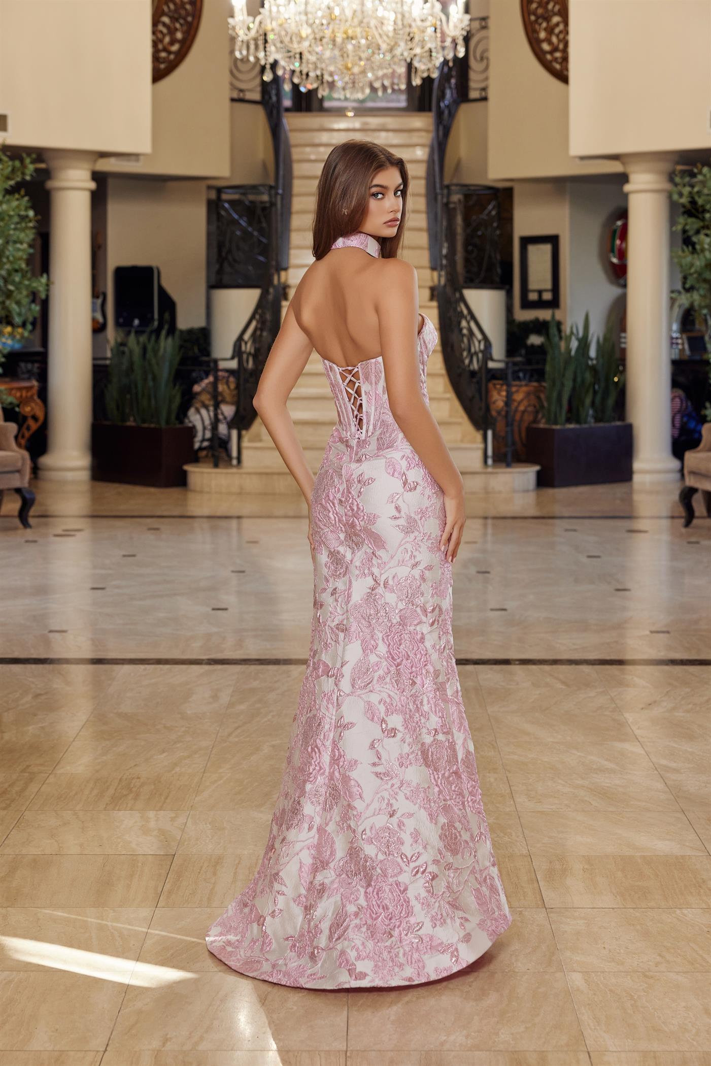 Long Formal Fitted Corset Print Prom Dress Nox Anabel T1922 – The