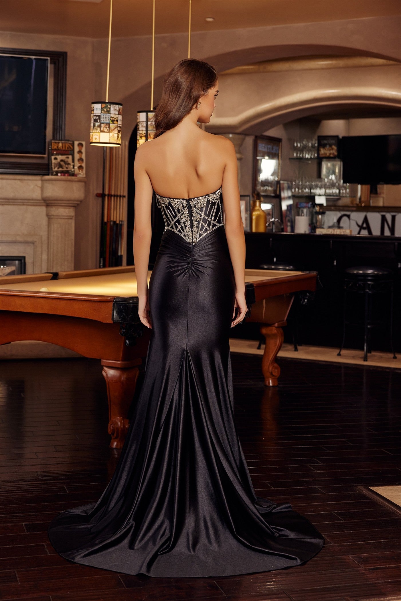 Prom Dresses Long Sequin Formal Mermaid Beaded Prom Dress Nox Anabel E1901 Black