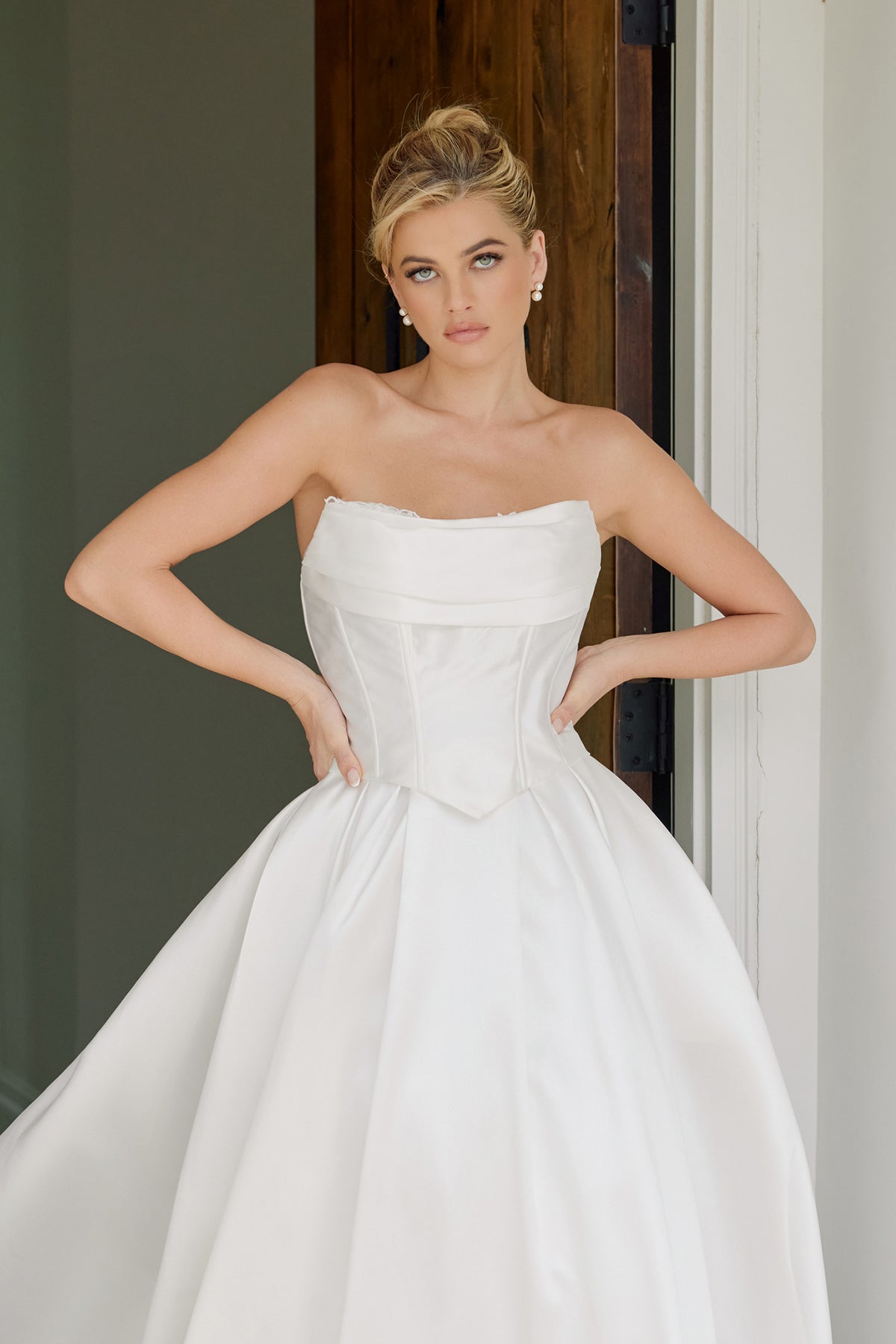 Wedding Dresses Pleated A Line Long Wedding Dress Nox Anabel JE1073 White