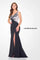 Formal Dresses Long Sequin Beaded Applique Formal Evening Dress Platinum/Black