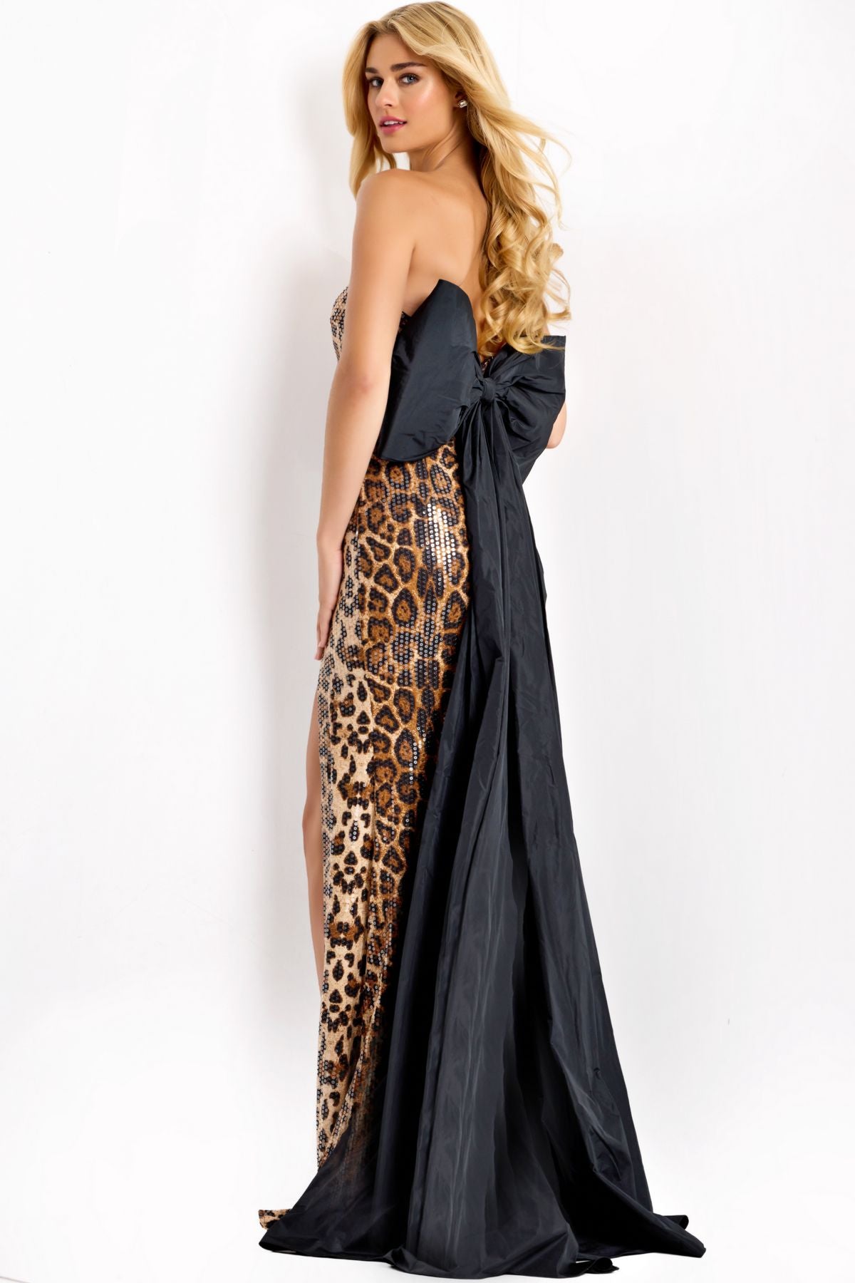 Prom Dresses Sequin Long Formal Print Prom Dress Animal Print