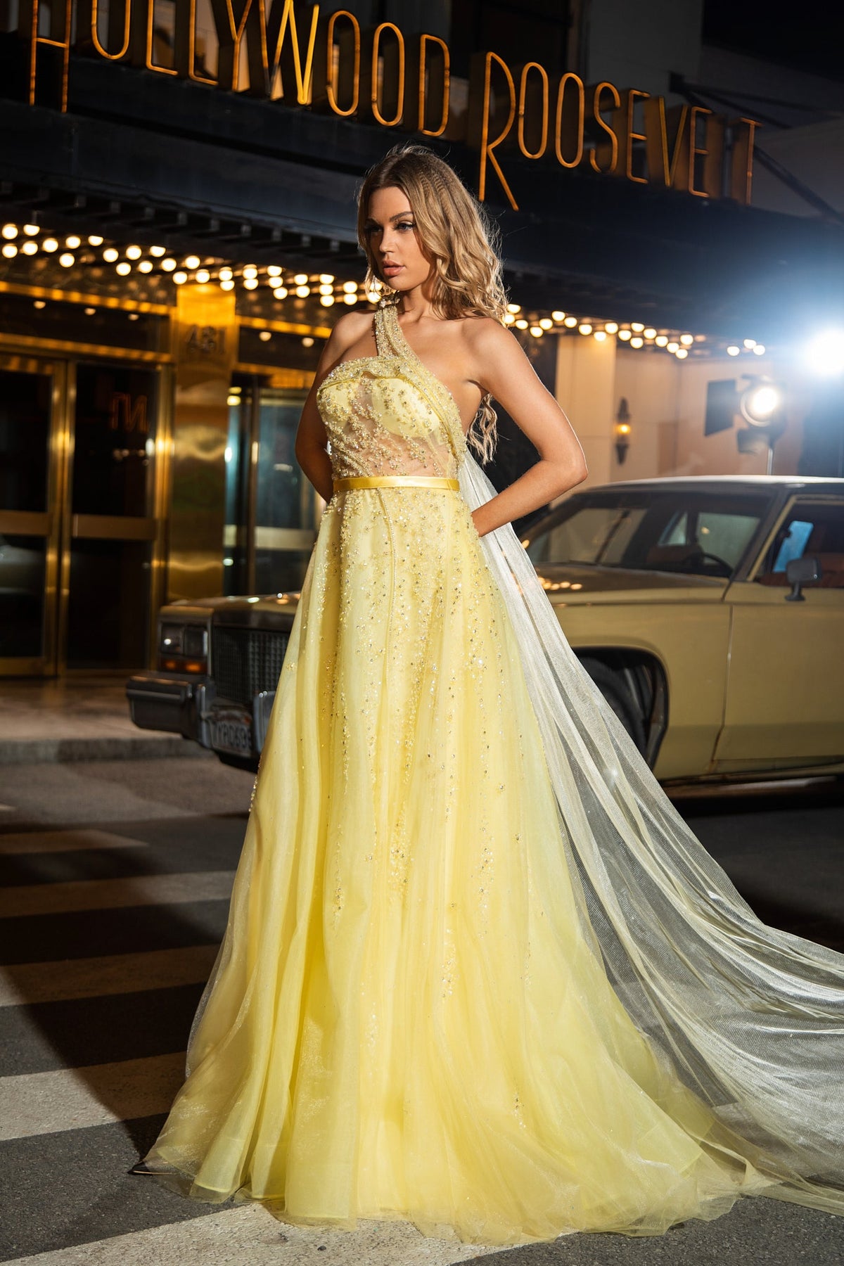 One-Shoulder Floor-Length Tulle Prom A-Line Pre Order