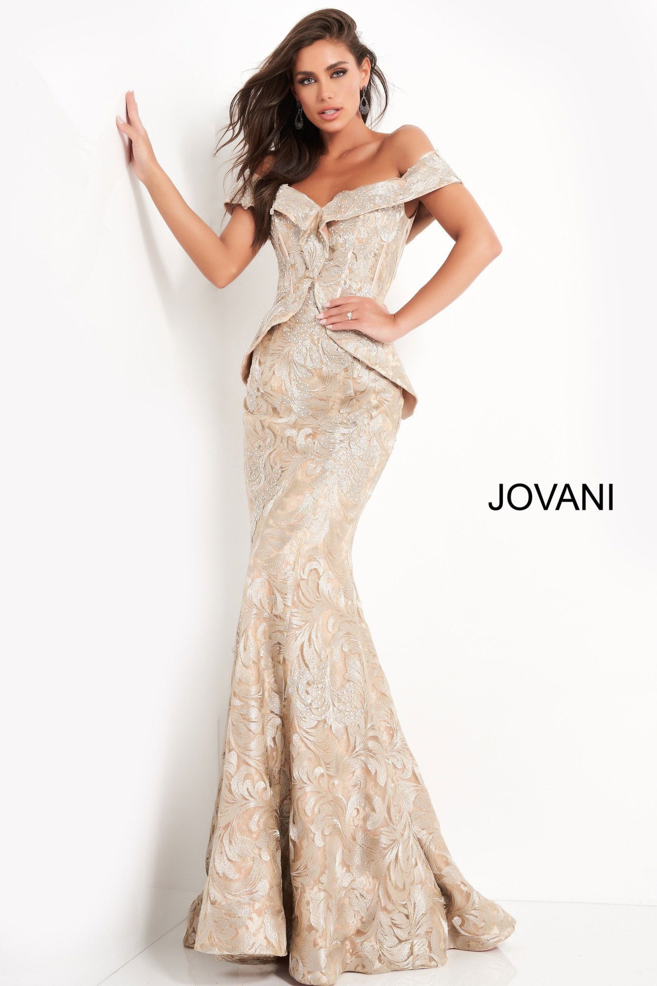 Prom Dresses Mermaid Formal Long Lace Evening Prom Dress Jovani 02762 Gold
