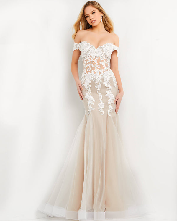 Jovani 02861 Long Floral Formal Evening Dress