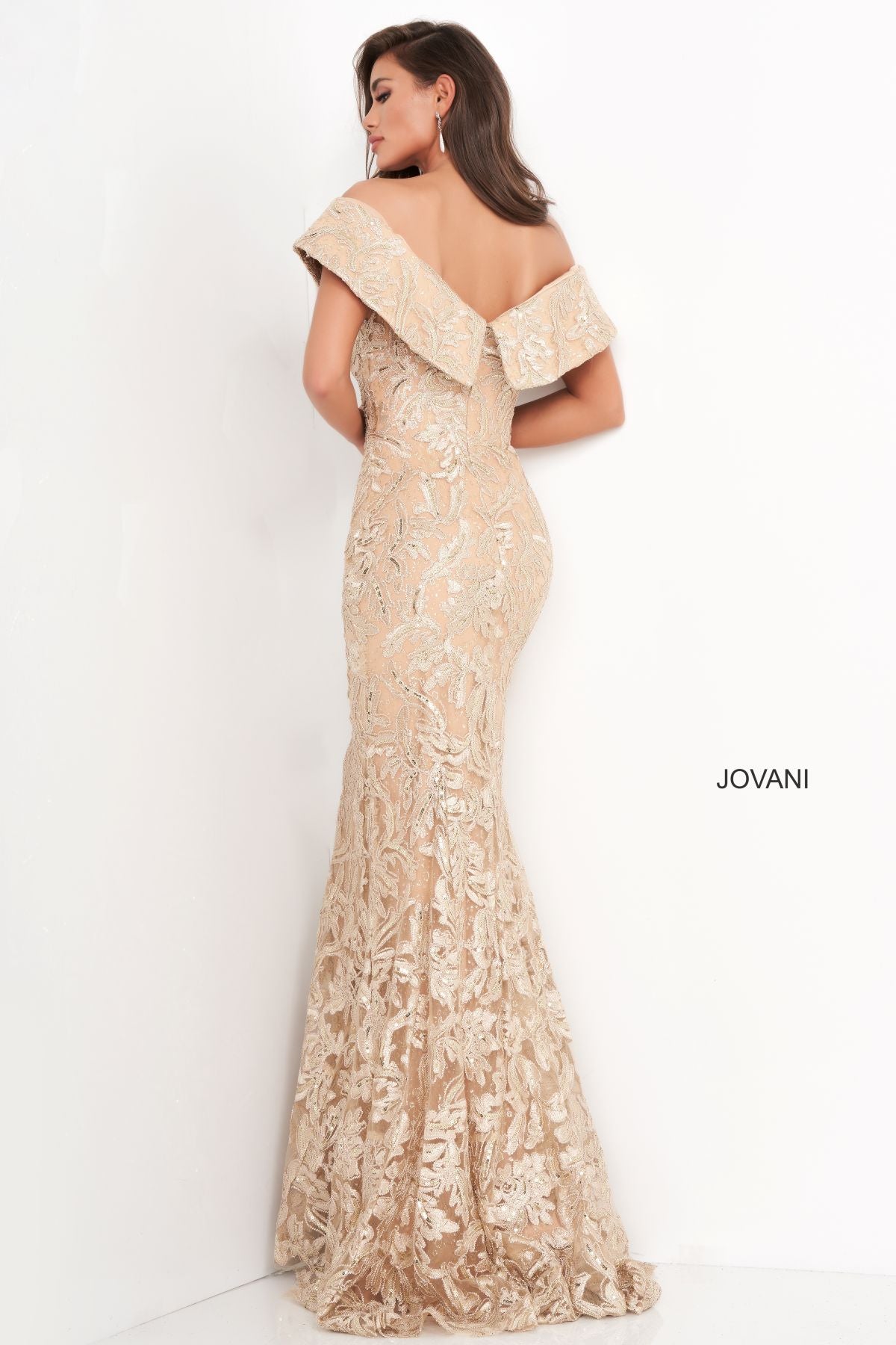 Formal Dresses Mermaid Long Lace Formal Evening Dress Gold