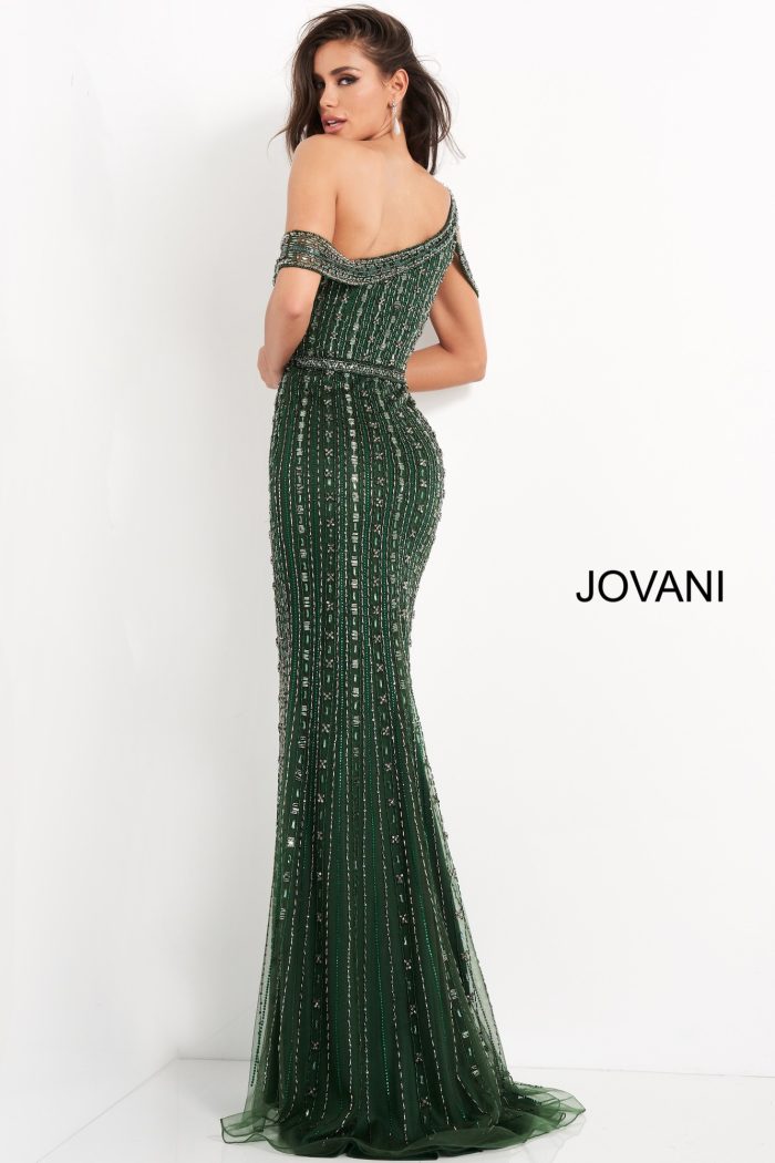 Jovani 03124 Long Mermaid Beaded Formal Prom Dress
