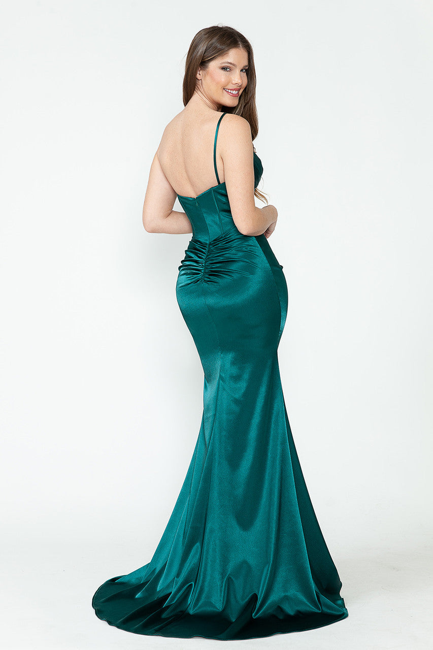 Prom Dresses Long Formal Corset Pleated Prom Dress Lenovia 8231 Hunter Green