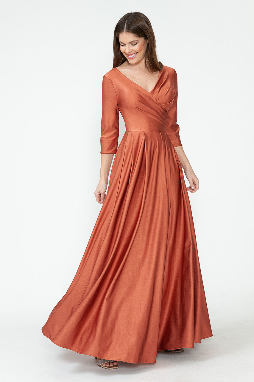 Mother of the Bride Dresses Formal Long Pleated Mother of the Bride Dress Lenovia 5243 Sienna