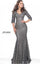 Mother of the Bride Dresses Long Formal Mother of the Bride Metallic Lace Dress Grey