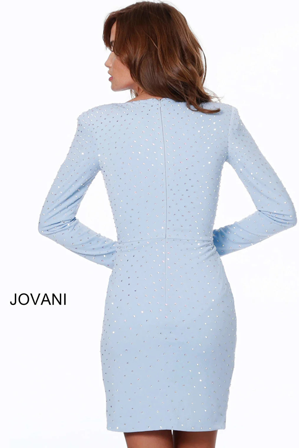 Jovani Long Sleeve Fitted Cocktail Dress 04015 - The Dress Outlet