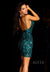 Cocktail Dresses Fitted Glitter Short Cocktail Dress Teal