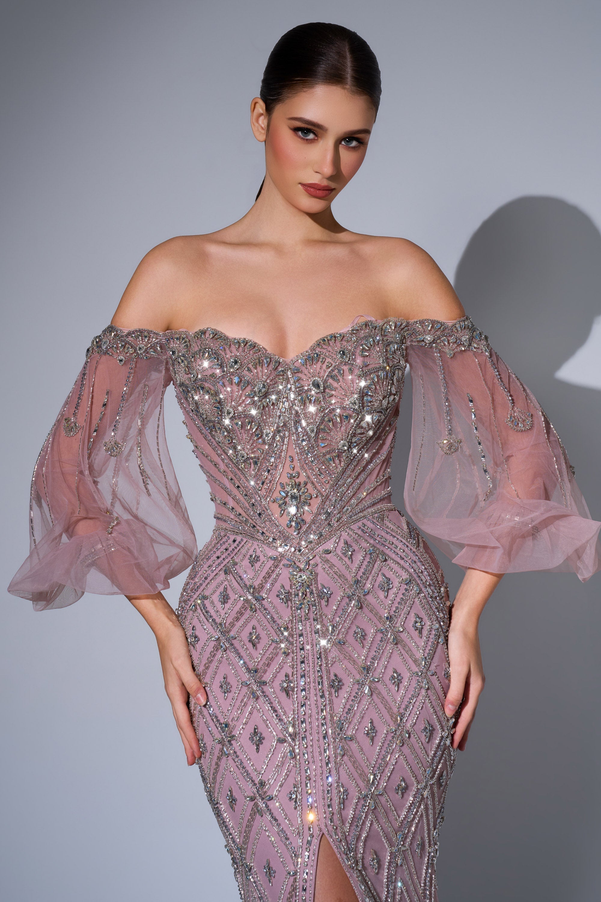 Off-the-Shoulder Floor-Length Tulle Prom Mermaid Luscious Delia LD11622 Pre Order
