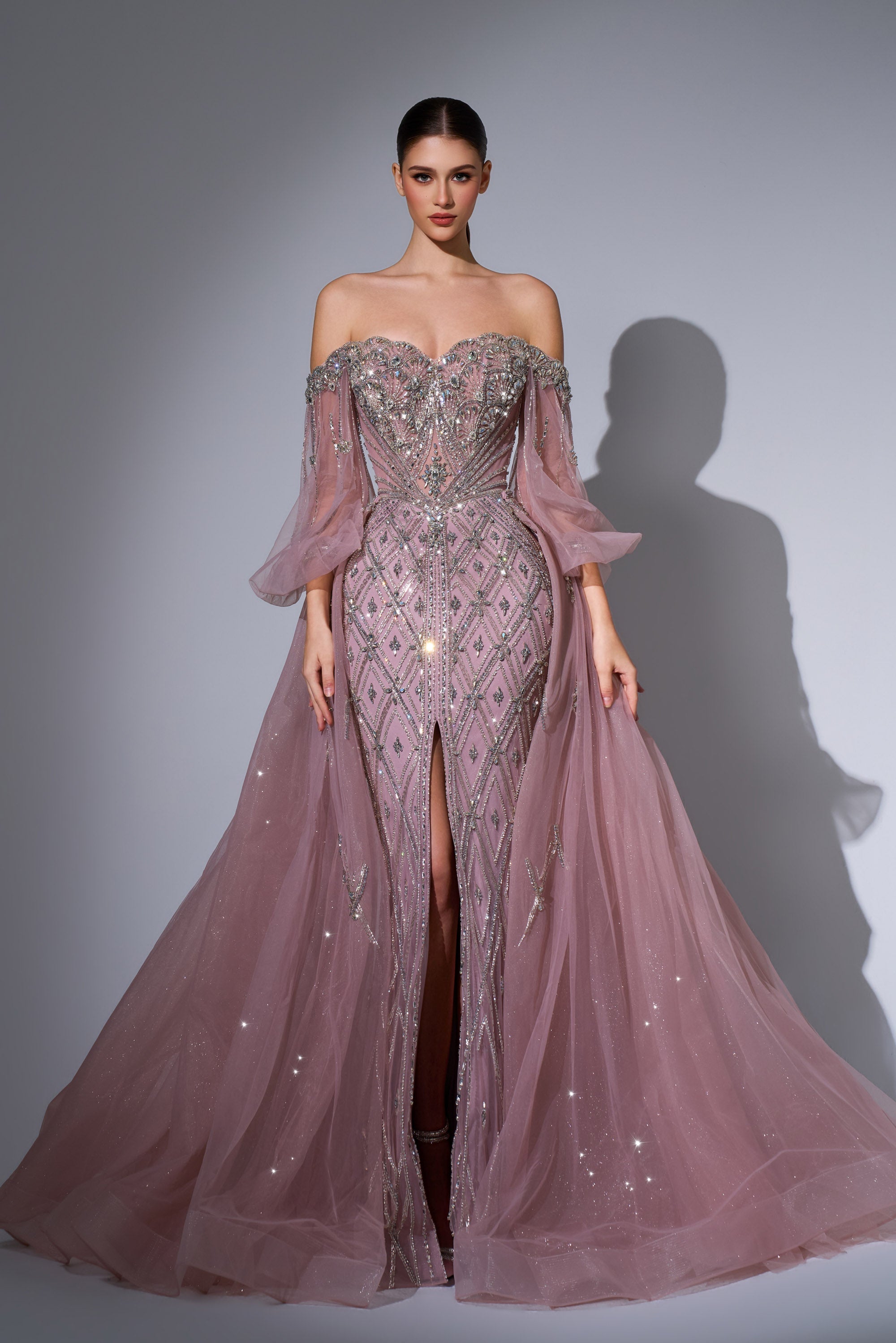 Off-the-Shoulder Floor-Length Tulle Prom Mermaid Luscious Delia LD11622 Pre Order