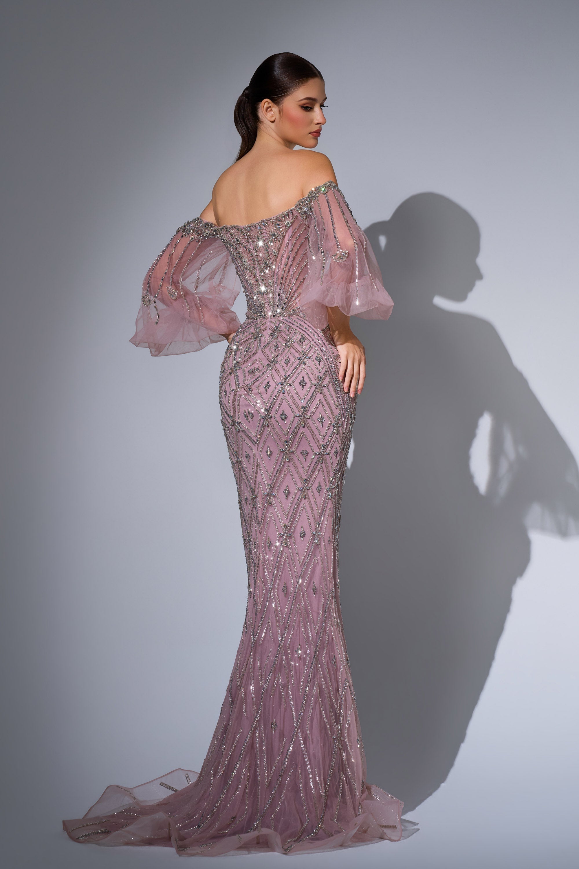Off-the-Shoulder Floor-Length Tulle Prom Mermaid Luscious Delia LD11622 Pre Order