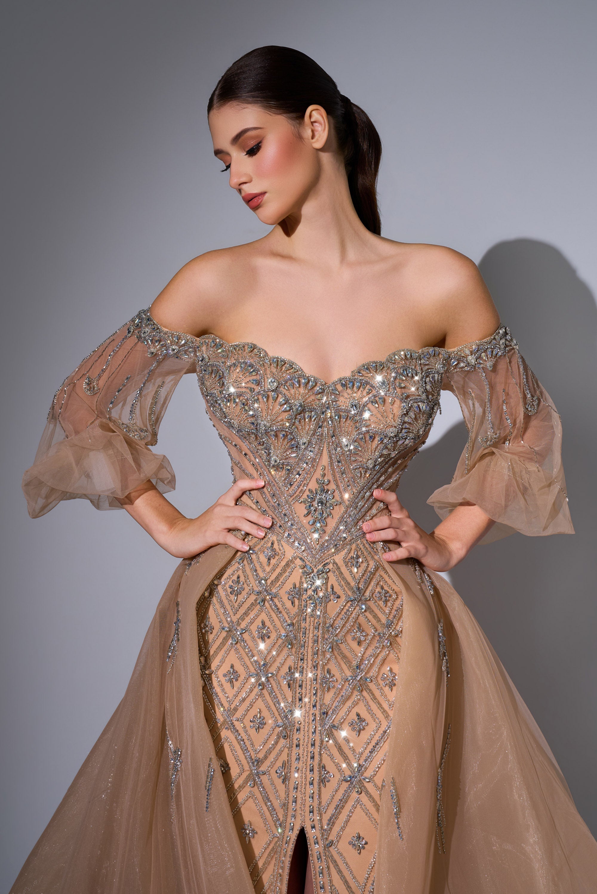 Off-the-Shoulder Floor-Length Tulle Prom Mermaid Luscious Delia LD11622 Pre Order