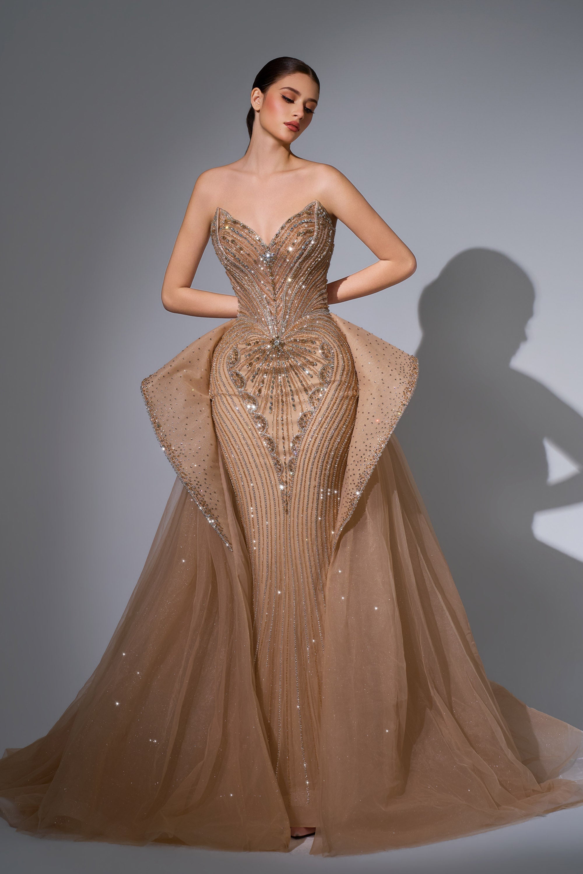 Strapless Curved Neck Floor-Length Tulle Prom Mermaid Luscious Delia LD12089 Pre Order