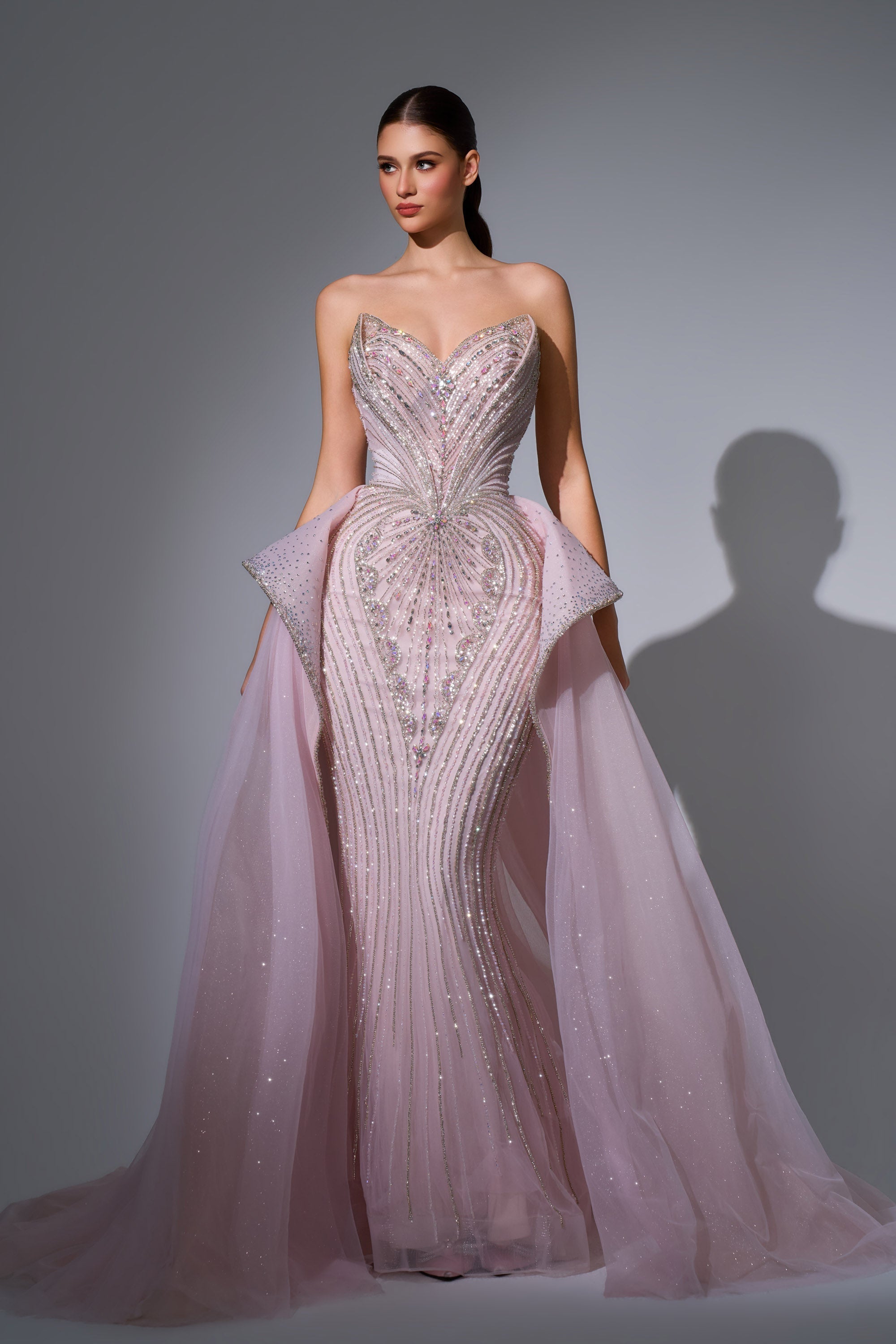 Strapless Curved Neck Floor-Length Tulle Prom Mermaid Luscious Delia LD12089 Pre Order