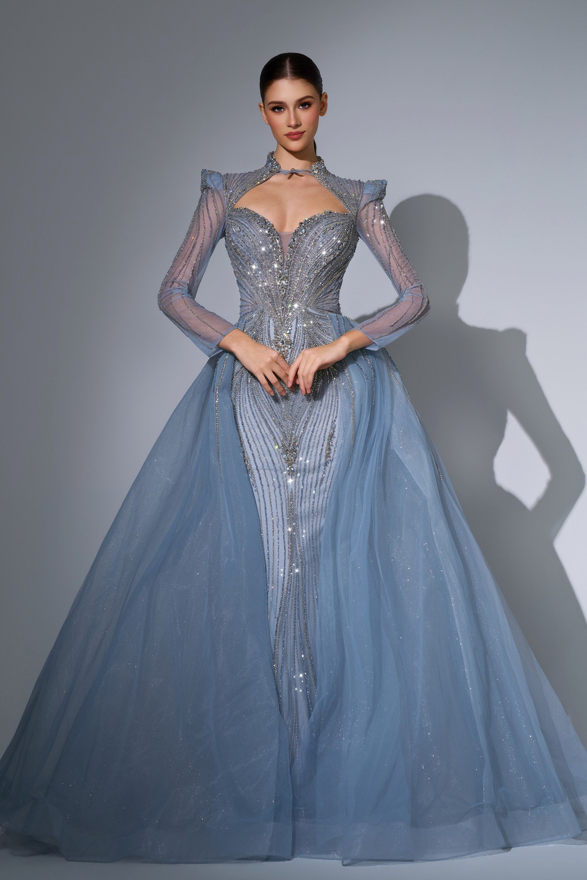 Sweetheart Floor-Length with Train Tulle Formal Mermaid Trumpet Luscious Delia LD11650 Pre Order