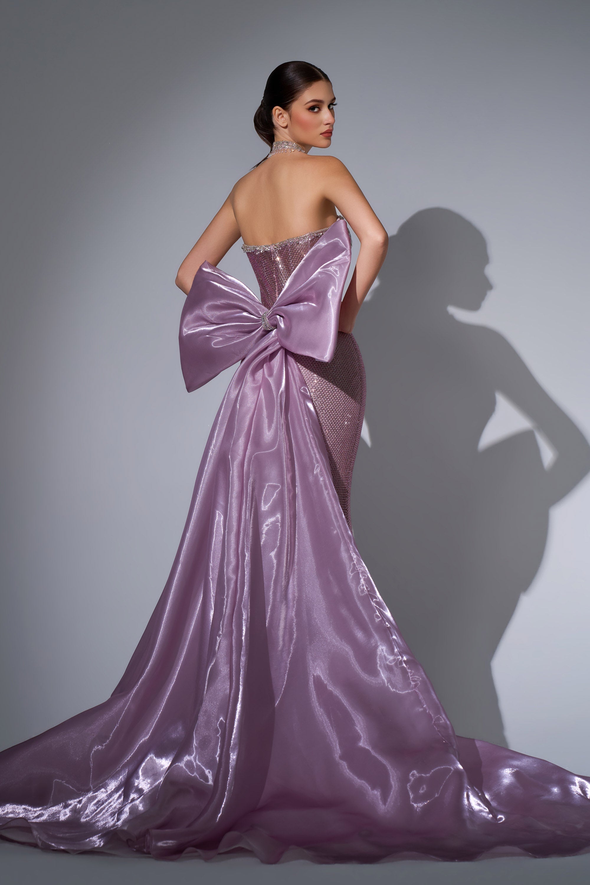 Strapless Curved Neck Floor-Length with Train Sequin Prom Mermaid Trumpet Luscious Delia LD12064 Pre Order