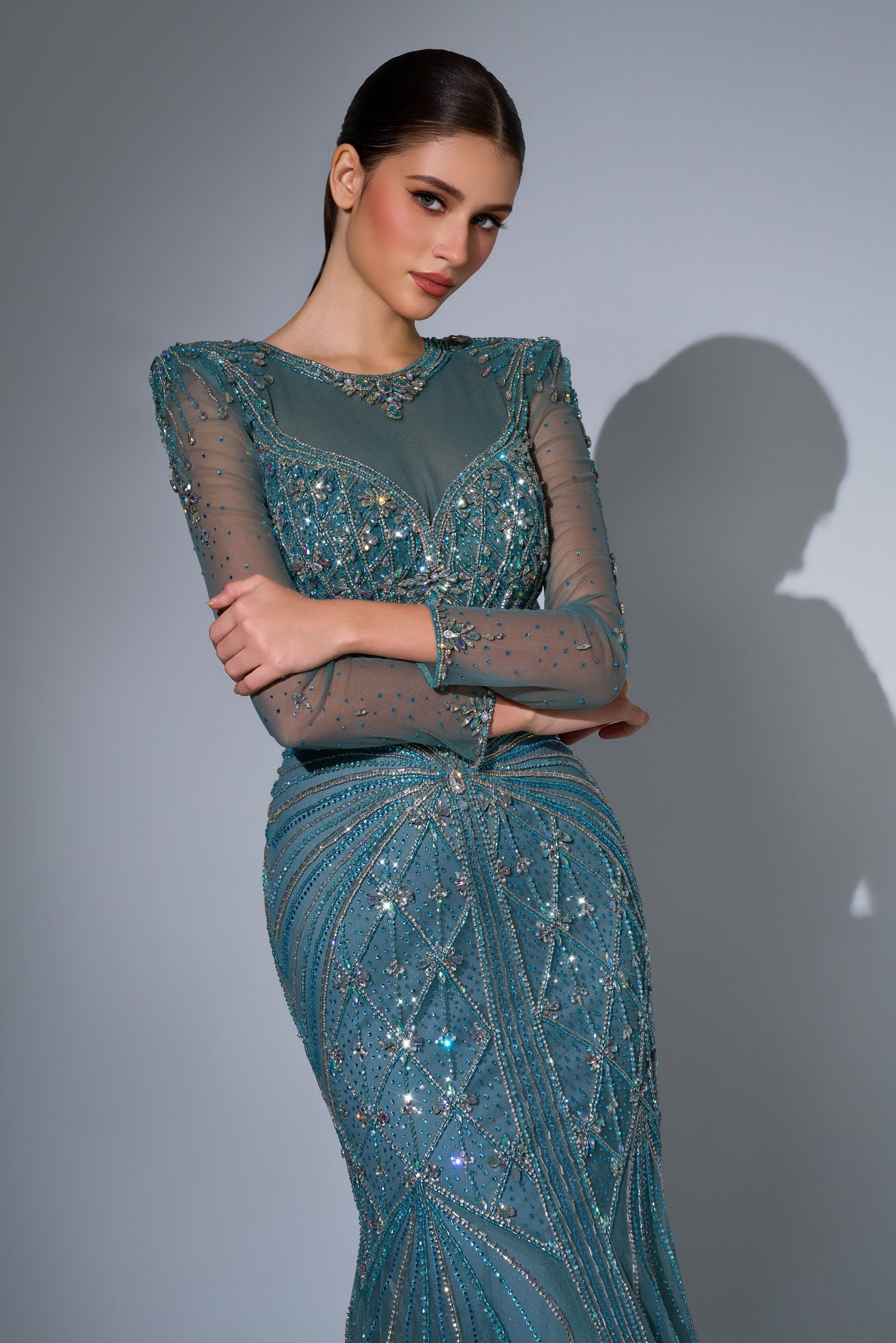 Jewel Floor-Length Sequin Formal Mermaid Luscious Delia LD11592  Pre Order