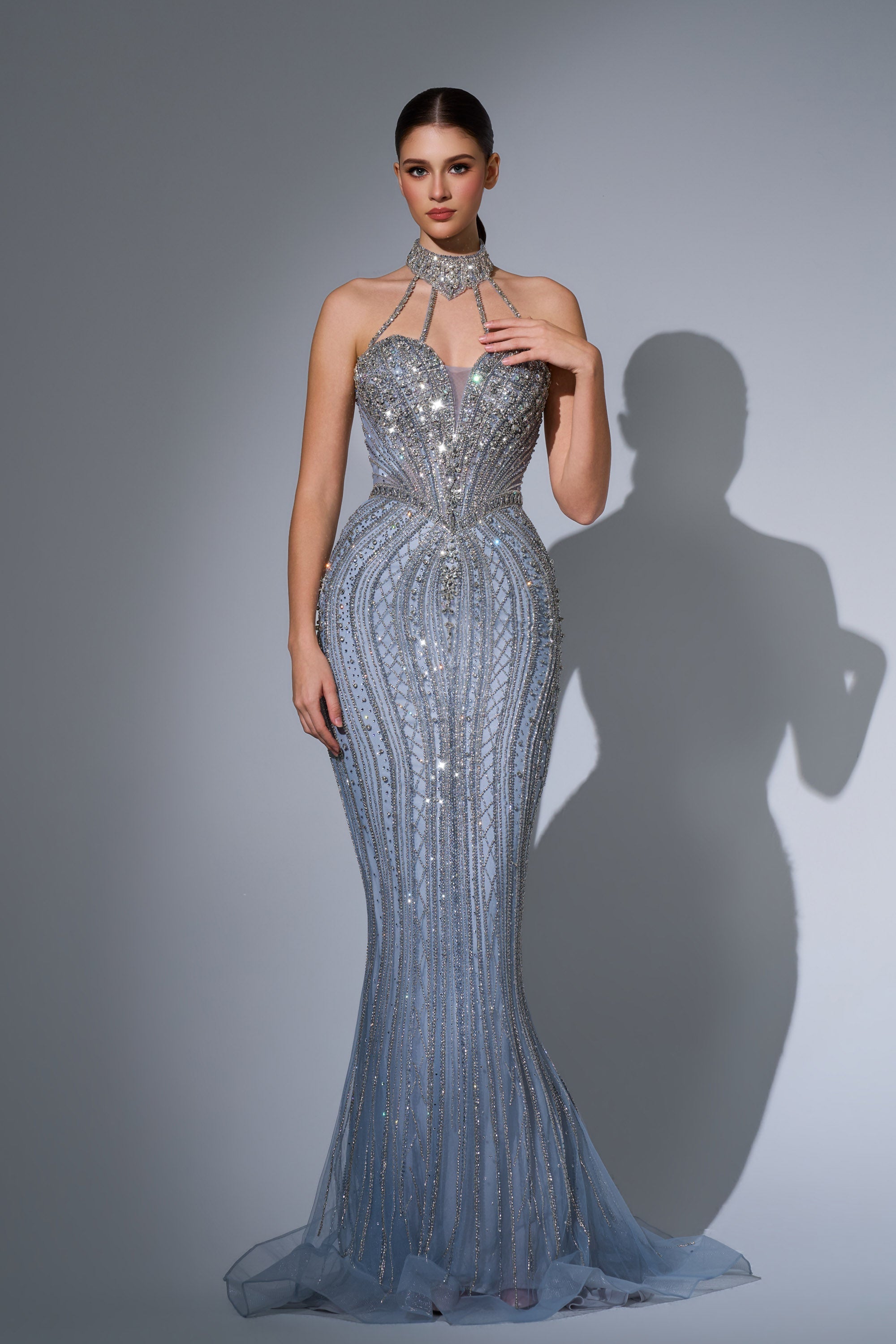 Halter Floor-Length Tulle Prom Ball Gown Luscious Delia LD12027 Pre Order