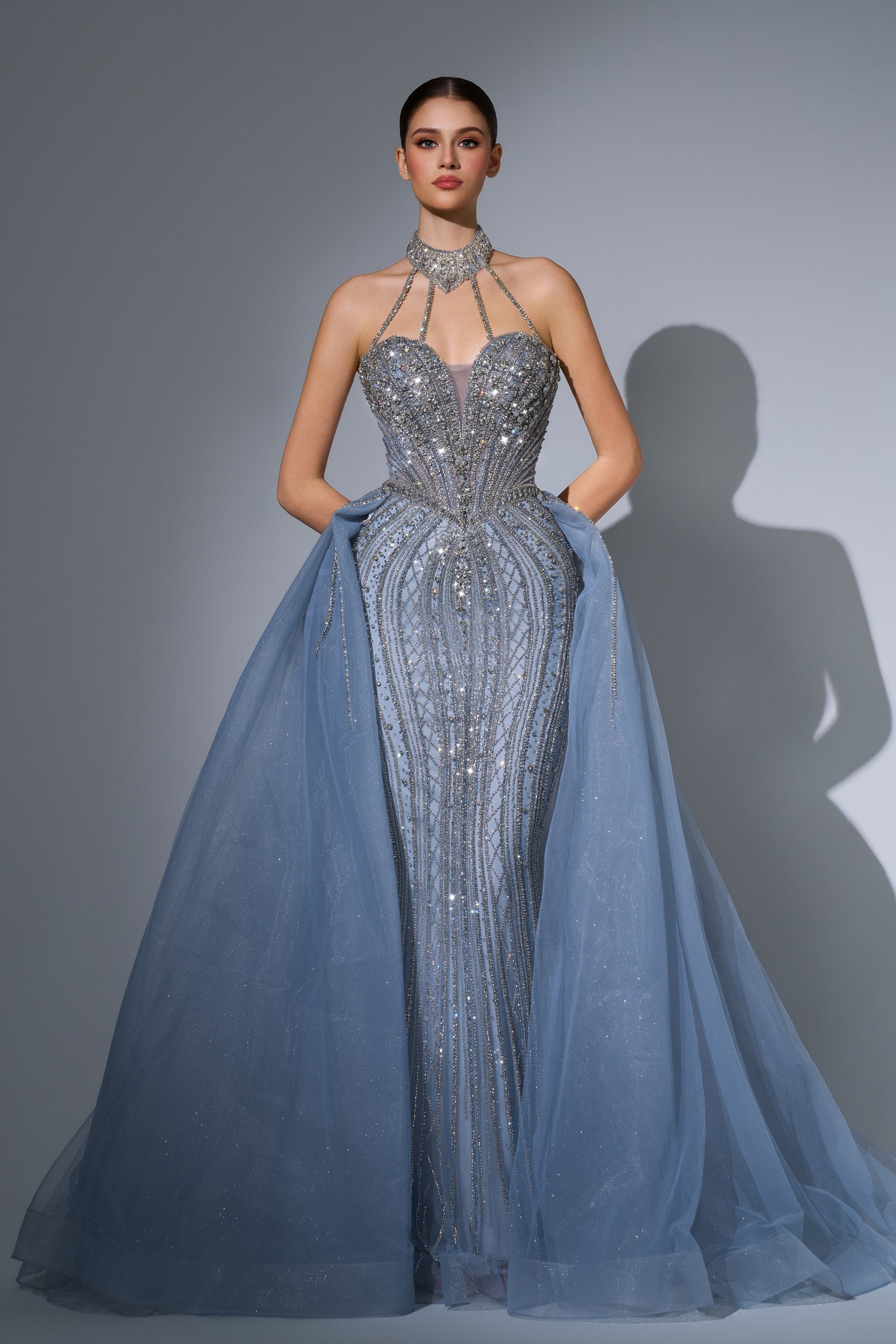 Halter Floor-Length Tulle Prom Ball Gown Luscious Delia LD12027 Pre Order