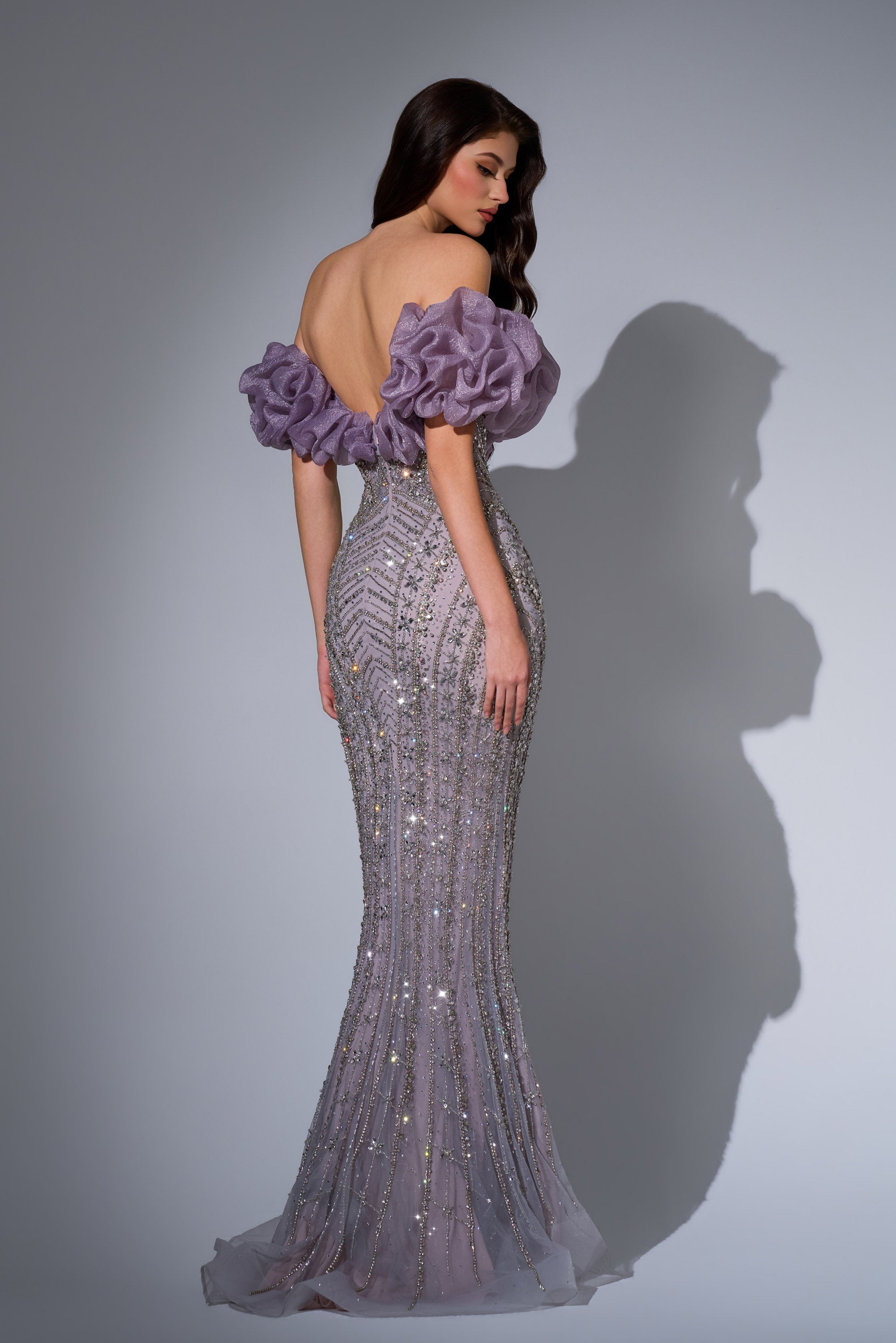 Off-the-Shoulder Floor-Length Tulle Prom Mermaid Trumpet Luscious Delia LD23025 Pre Order