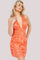 Cocktail Dresses Fitted Short Cocktail Sequin Dress Tangerine