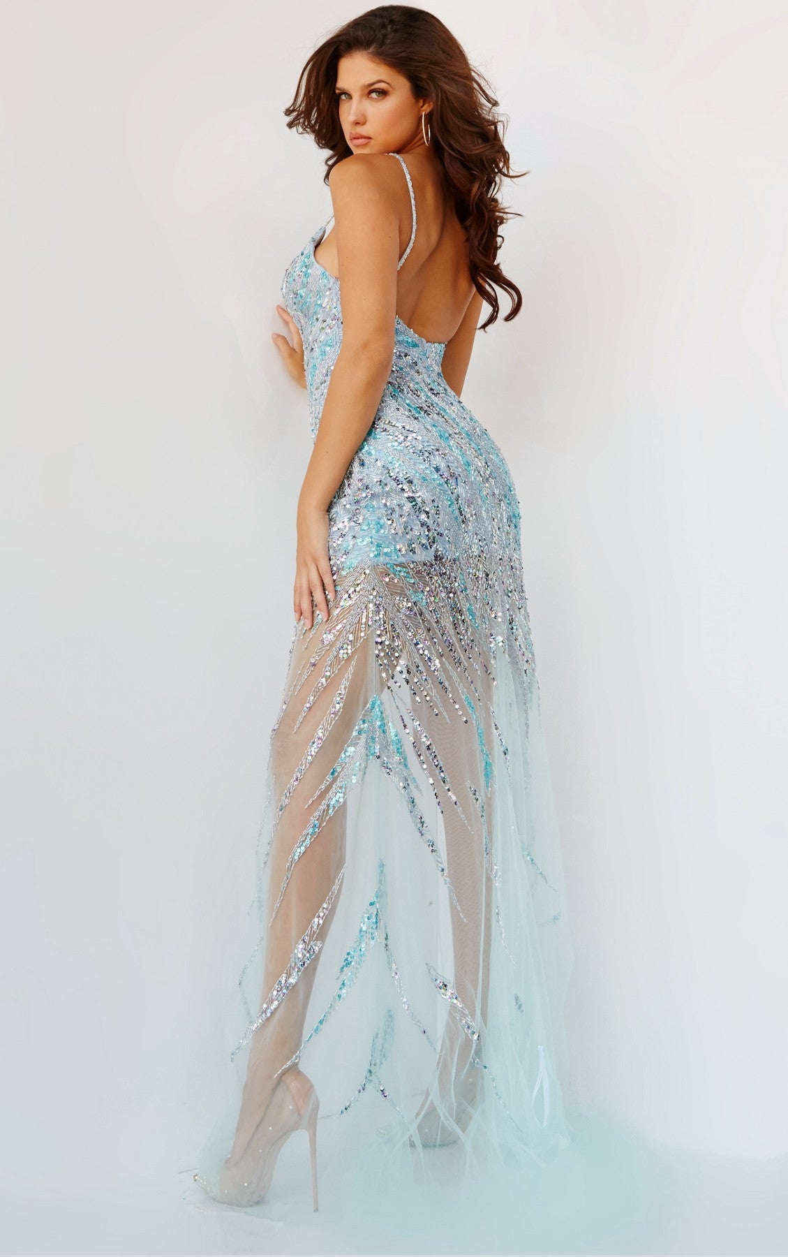 Prom Dresses Slit Long Formal Prom Dress Aqua