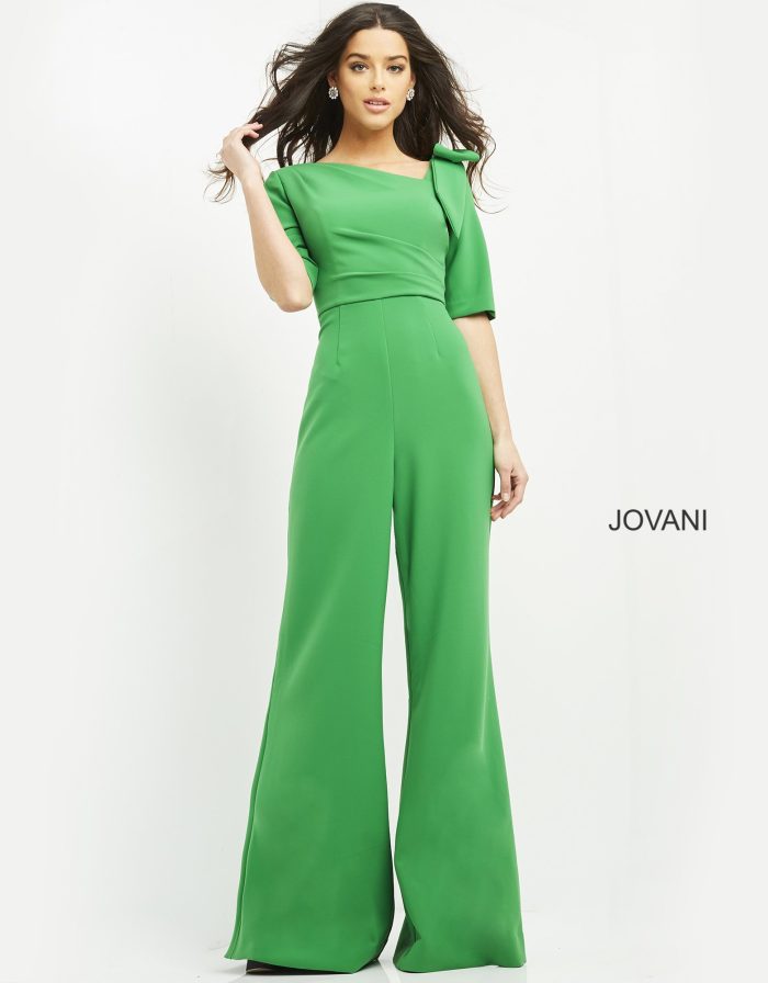 Jovani 04284 High Low Neckline Long Formal Jumpsuit