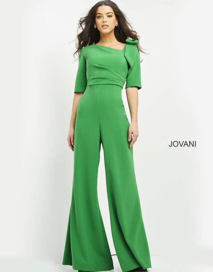 Jovani 04284 High Low Neckline Long Formal Jumpsuit